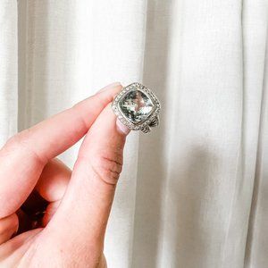 SZ 5 David Yurman 11MM Albion Ring with Prasiolite and Pavé Diamonds